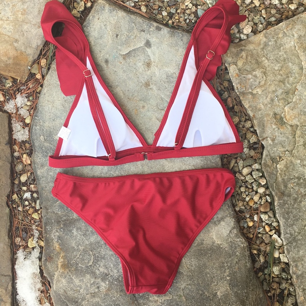 🏝Retro Ruffle Bikini Adjustable Straps - Picture 3 of 3